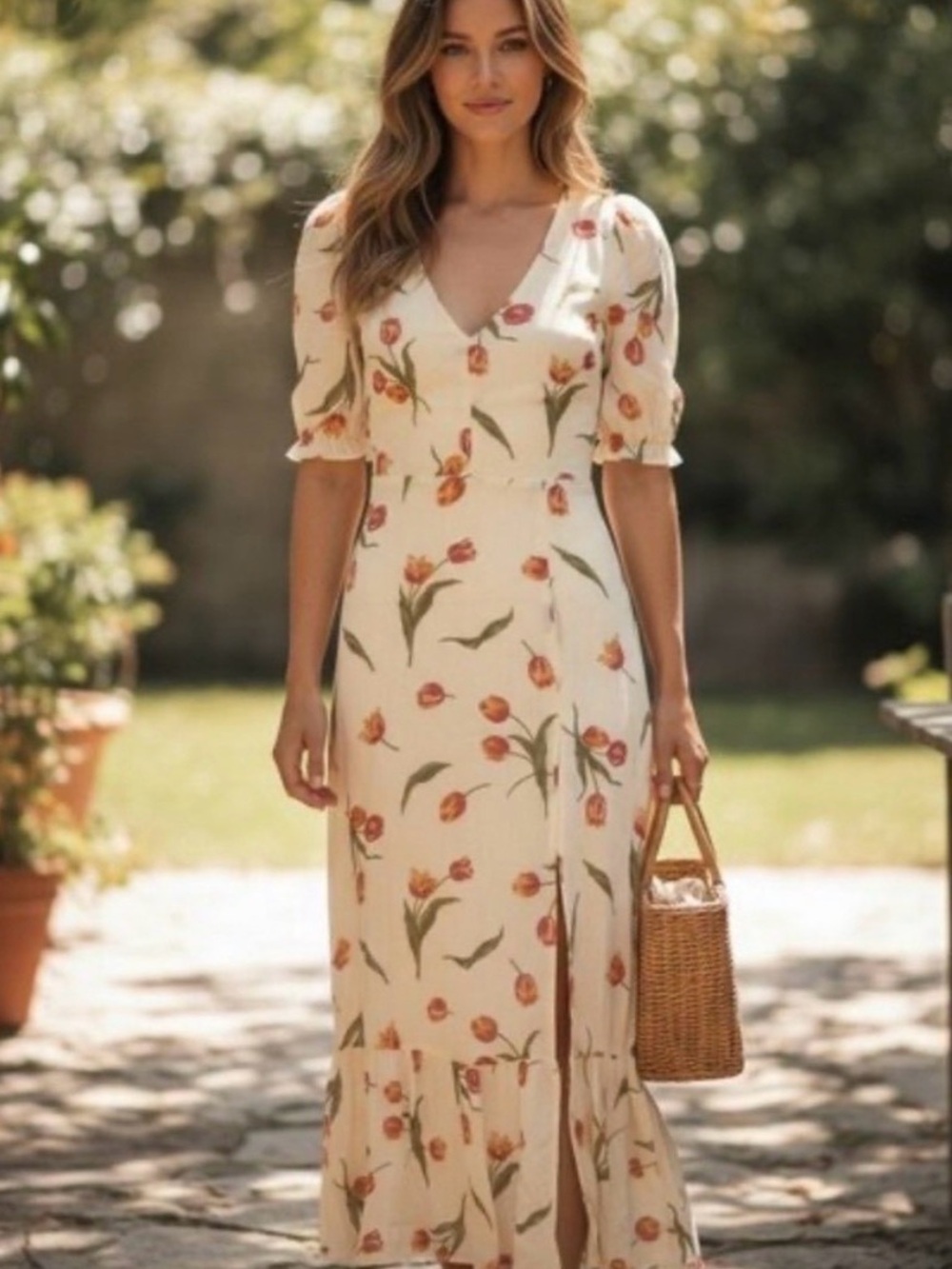 Reformation Nantes Dress Bianca Tulip Floral Wedding Cocktail Party XS